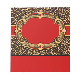Cheetah Pattern Red Label Notepad