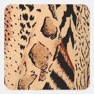 Cheetah Pattern Square Sticker