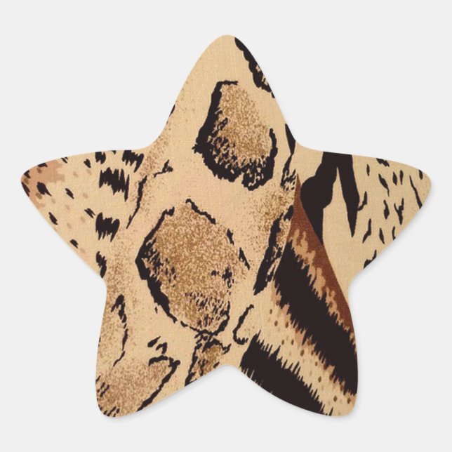 Cheetah Pattern Star Sticker (Front)