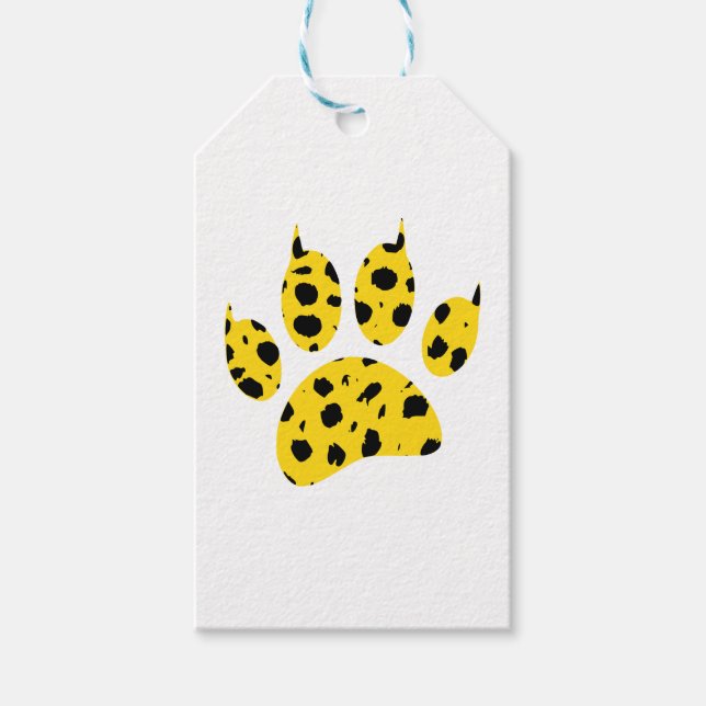 Cheetah Paw Print Gift Tags (Front)
