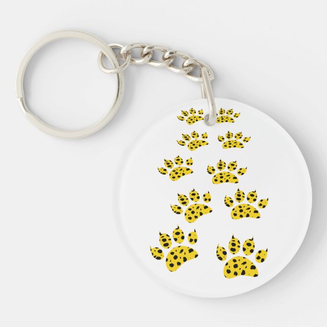Cheetah Paw Print  Key Ring (Front)