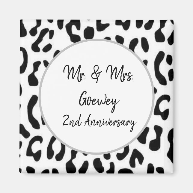 Cheetah Personalise Celebration Template Magnet (Front)