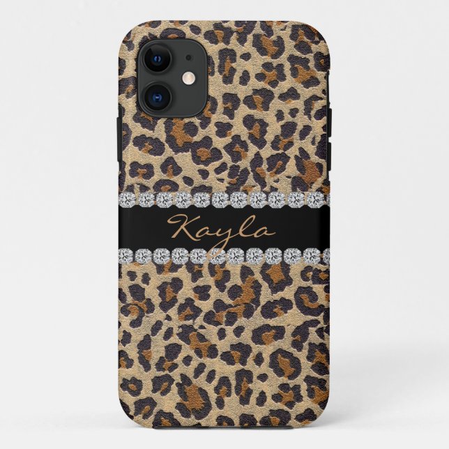 CHEETAH PERSONLIZED BLING  I phone 5 CASE (Back)