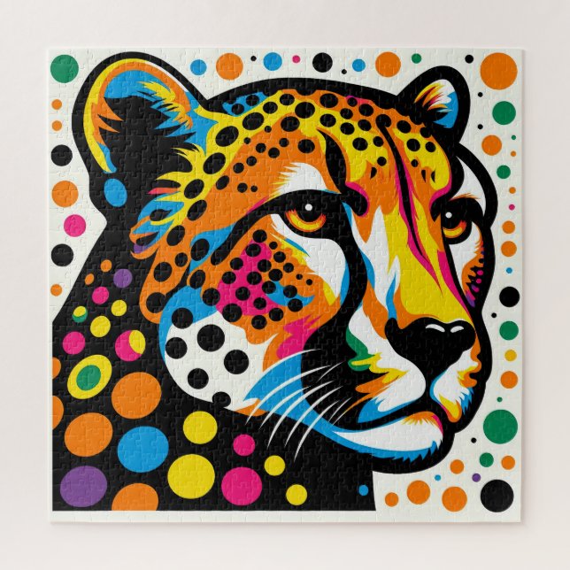 Cheetah Pop Art 600 Piece Puzzle (Vertical)