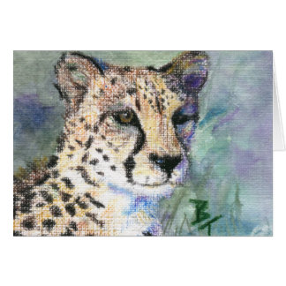 Cheetah Portrait aceo Blank Card