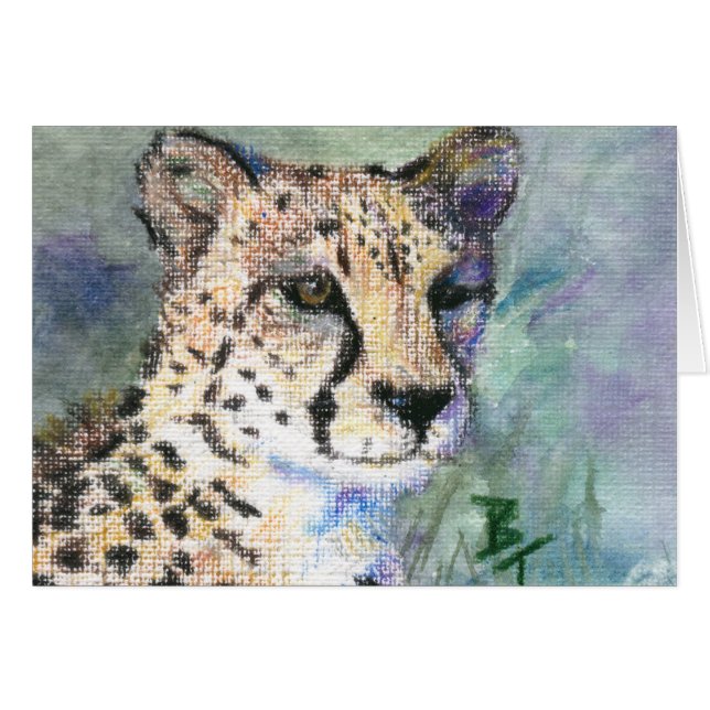 Cheetah Portrait aceo Blank Card (Front Horizontal)