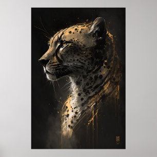 Cheetah Portrait Animal Nature Wildlife Art Spirit Poster