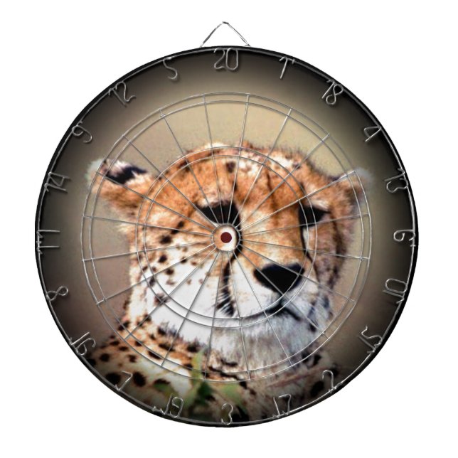 Cheetah Portrait by Full Moon: Nature's Grace Dartboard (Front)
