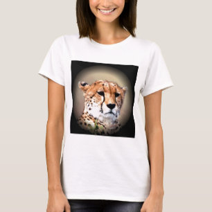 Cheetah Portrait by Full Moon: Nature's Grace T-Shirt
