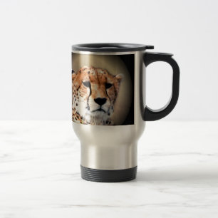 Cheetah Portrait by Full Moon: Nature's Grace Travel Mug