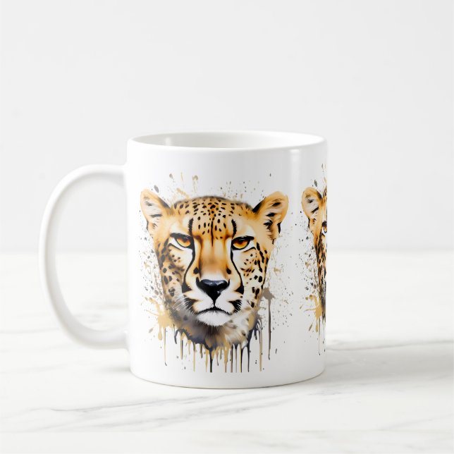 Cheetah Portrait  Coffee Mug (Left)