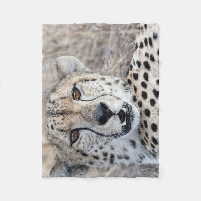Cheetah Portrait Fleece Blanket (Front)