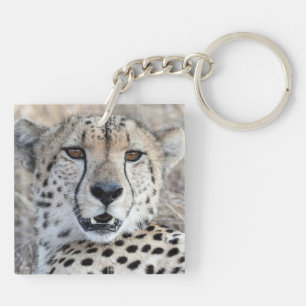 Cheetah Portrait Key Ring