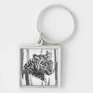 Cheetah Portrait Key Ring