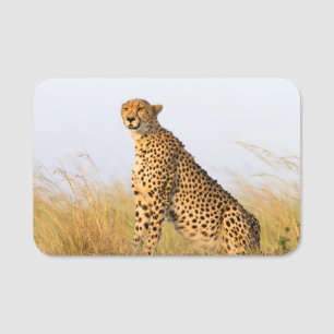 Cheetah Portrait Name Tag
