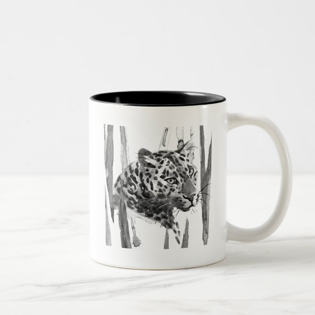 Cheetah Portrait Two-Tone Coffee Mug (Right)