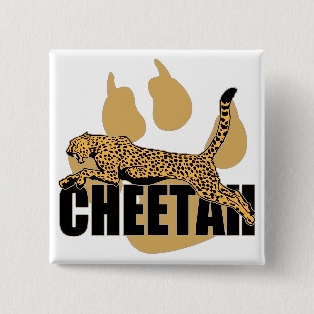 Cheetah Power 15 Cm Square Badge (Front)