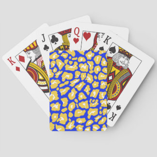 Cheetah Print Blue & Gold Classic Playing Cards