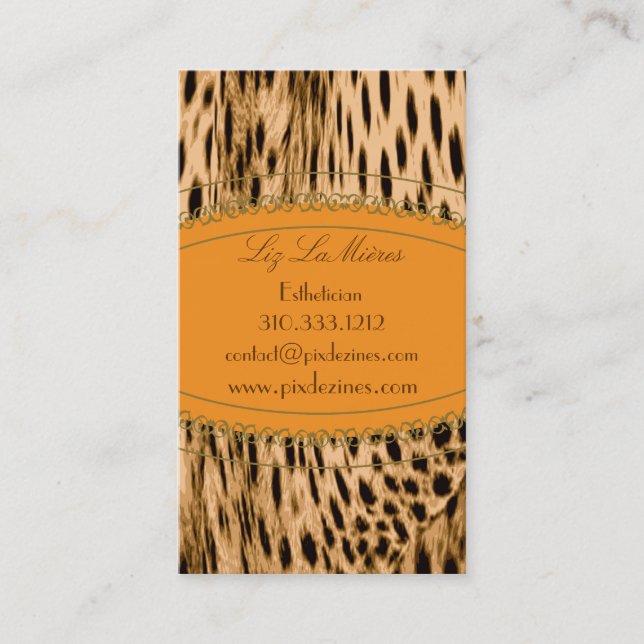 Cheetah print business cards (Front)