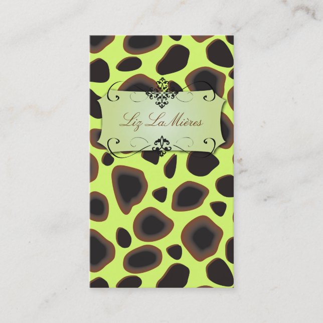 Cheetah print business cards (Front)