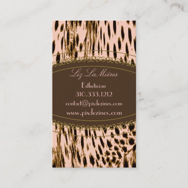 Cheetah print business cards (Front)
