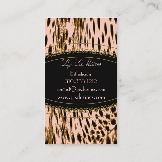 Cheetah print business cards (Front)