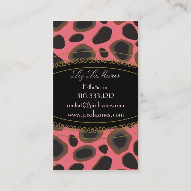 Cheetah print business cards (Front)