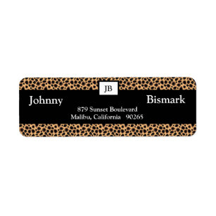 Cheetah Print Customisable Address Label