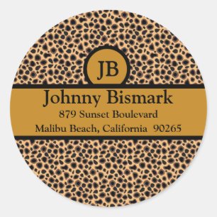 Cheetah Print Customisable Template Classic Round Sticker