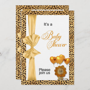 Cheetah Print Gender Neutral Baby Shower Invitation