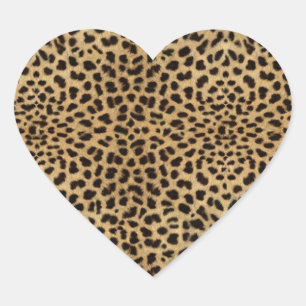 Cheetah Print Heart Sticker