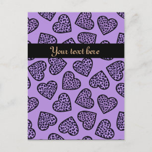 Cheetah print hearts Postcard