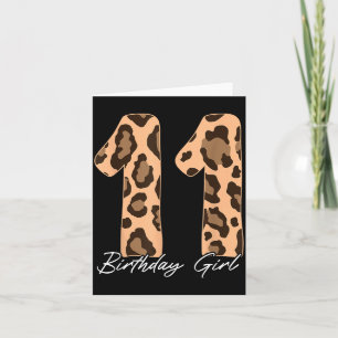 Cheetah Print Kids 11 Year Old Cheetah 11th Card