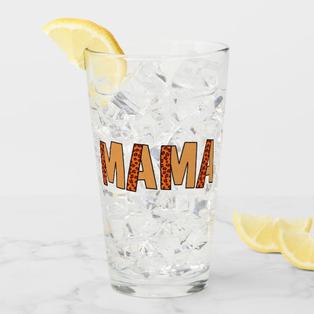 Cheetah Print Leopard Mum Glass (Front Ice)