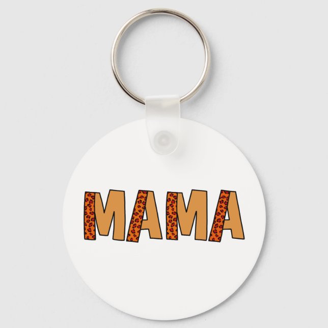 Cheetah Print Leopard Mum Key Ring (Front)