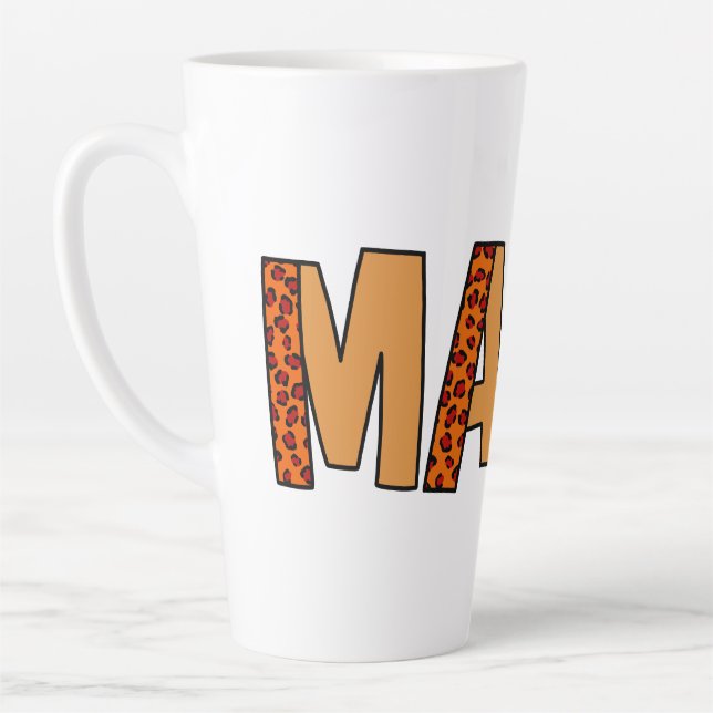 Cheetah Print Leopard Mum Latte Mug (Left)
