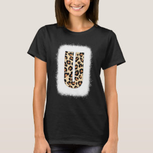 Cheetah Print Letter U  Initial Letter U Leopard B T-Shirt