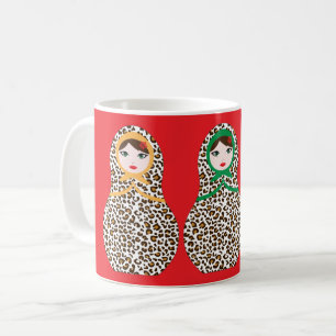 Cheetah Print Matryoshka Coffee Mug 