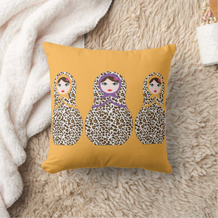 Cheetah Print Matryoshka Throw Pillow – Wild Style