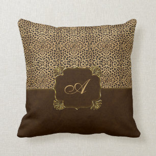 Cheetah Print Monogram Cushion