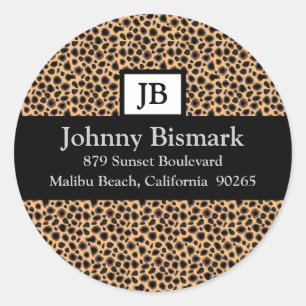 Cheetah Print Monogram Sticker