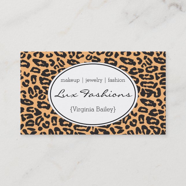 Cheetah Print (orange) Business Card (Front)