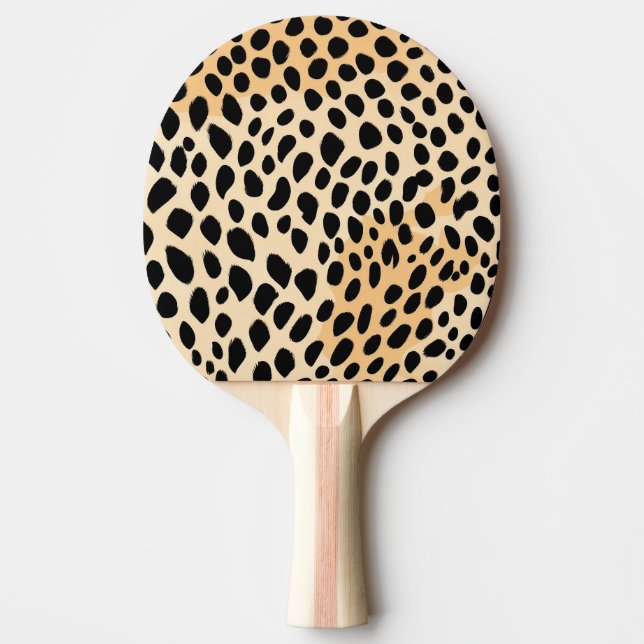 Cheetah Print Pattern Ping Pong Paddle (Front)