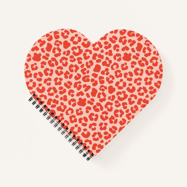 Cheetah Print Pattern Red Notebook (Front)