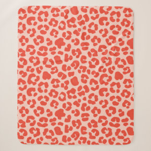 Cheetah Print Pattern Red Sherpa Blanket