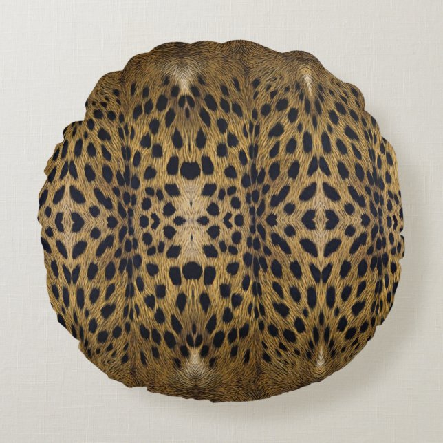 Cheetah Print Pattern Round Cushion (Front)