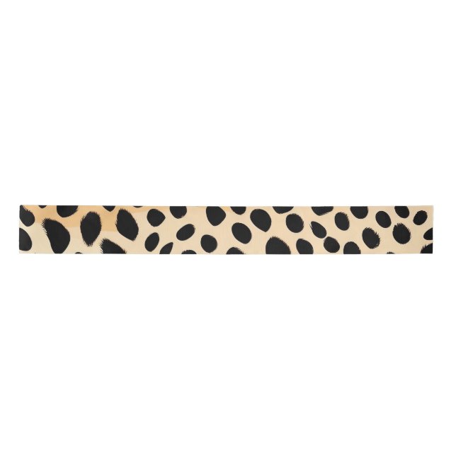 Cheetah Print Pattern Satin Ribbon (Front)
