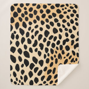 Cheetah Print Pattern Sherpa Blanket