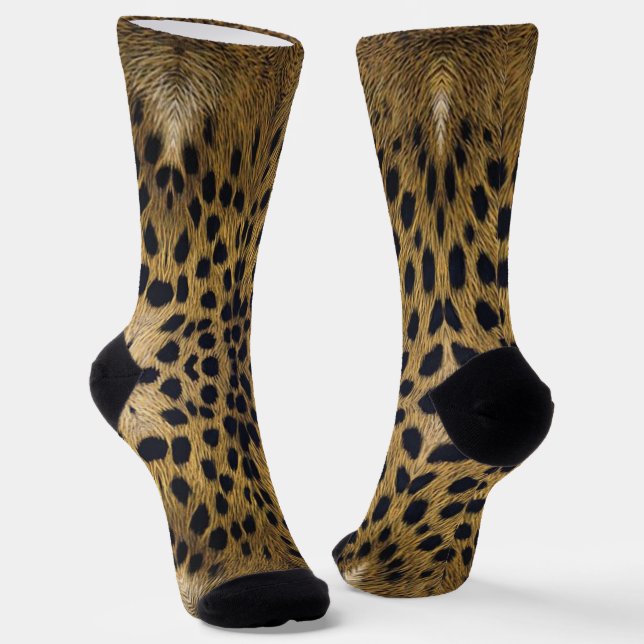 Cheetah Print Pattern Socks (Angled)