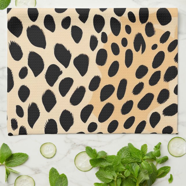 Cheetah Print Pattern Tea Towel (Folded)